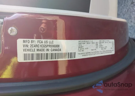 2023 Chrysler Voyager Lx из США, поврежденный, VIN 2C4RC1CG5PR596008